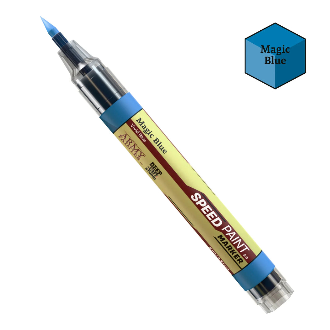 Magic Blue Army Painter Speedpaint Marker - One-Coat Miniature Paint SM1002P with fine brush tip by Army Painter