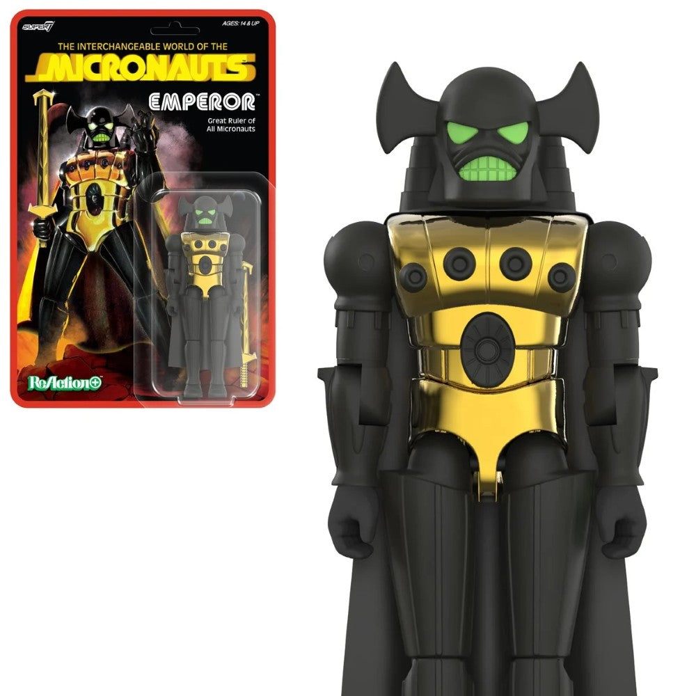 Emperor Micronauts Super7 ReAction+ Action Figure with Sword and Cape new in box by Super7 collector toy