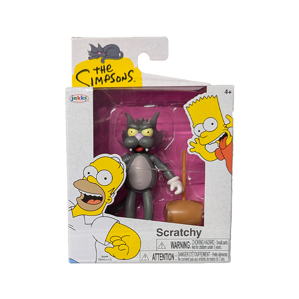 The Simpsons Scratchy Action Figure 2 1/2" Scale Springfield’s Most Battered Feline by Jakks Pacific