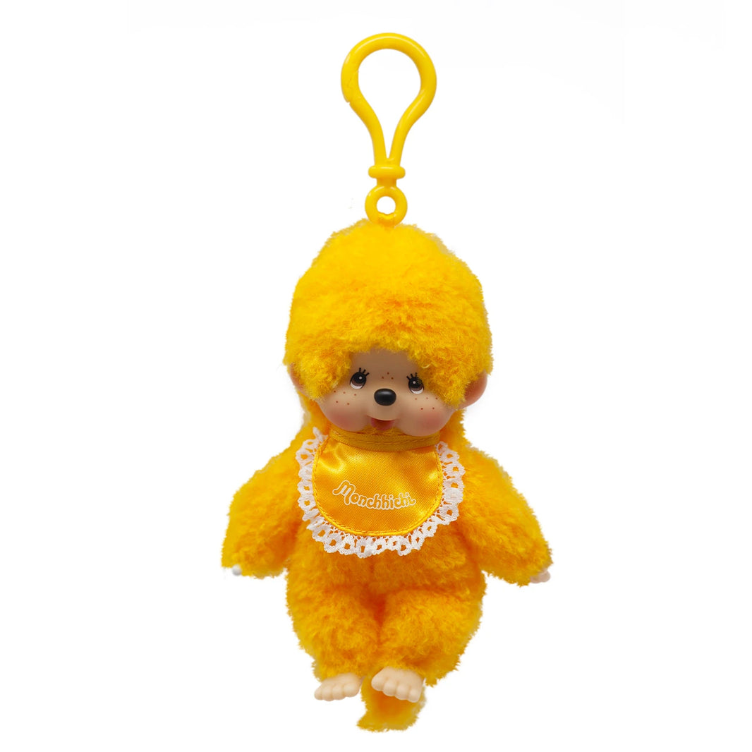Monchhichi Lacie Orange Satin Bib Plush 4 Inch Figure by Sekiguchi yellow hanging collectible plush