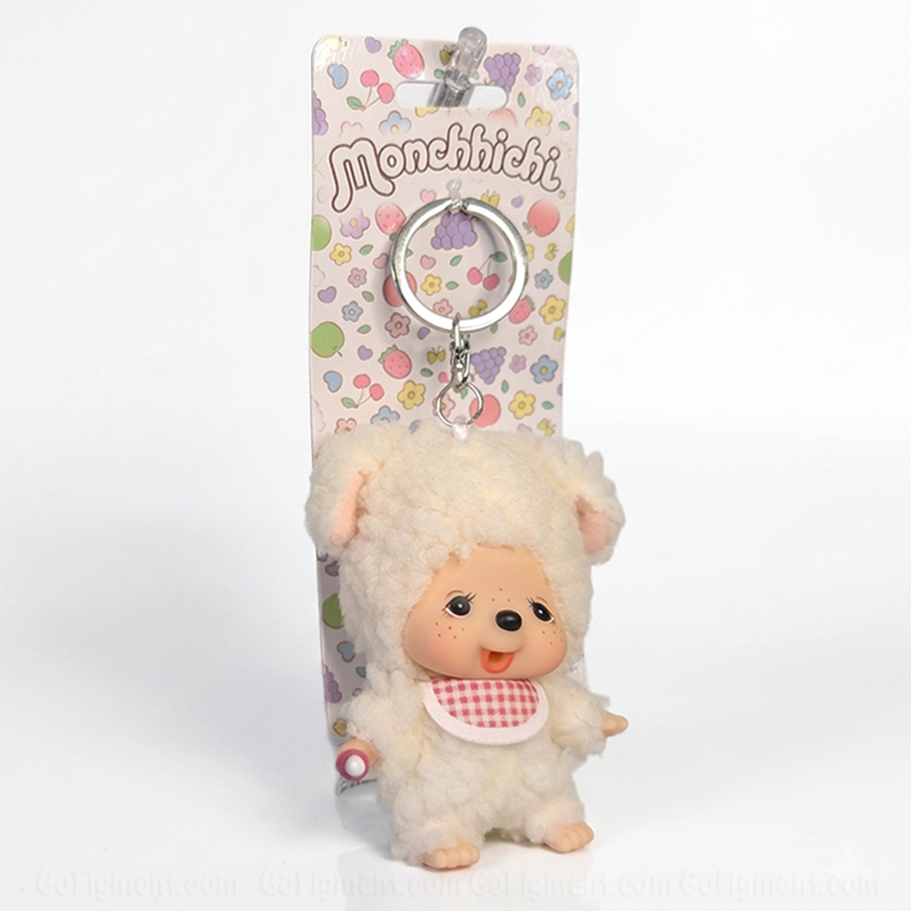 4" Monchhichi Keychain - Chamu Sheep Mascot - Authentic Plush Mascot, NWT by Sekiguchi collectible toy