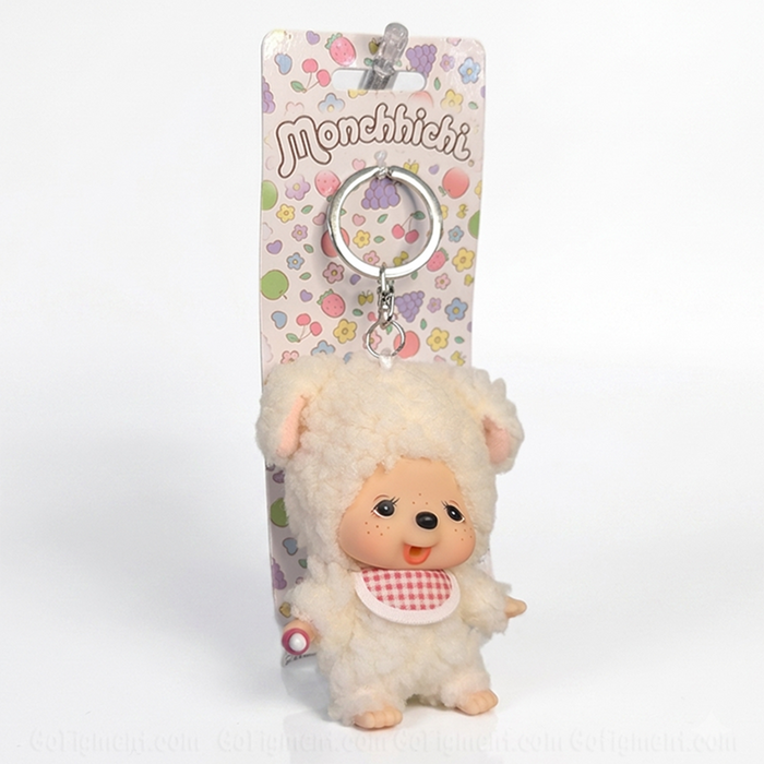 4" Monchhichi Keychain - Chamu Sheep Mascot - Authentic Plush Mascot, NWT by Sekiguchi collectible toy