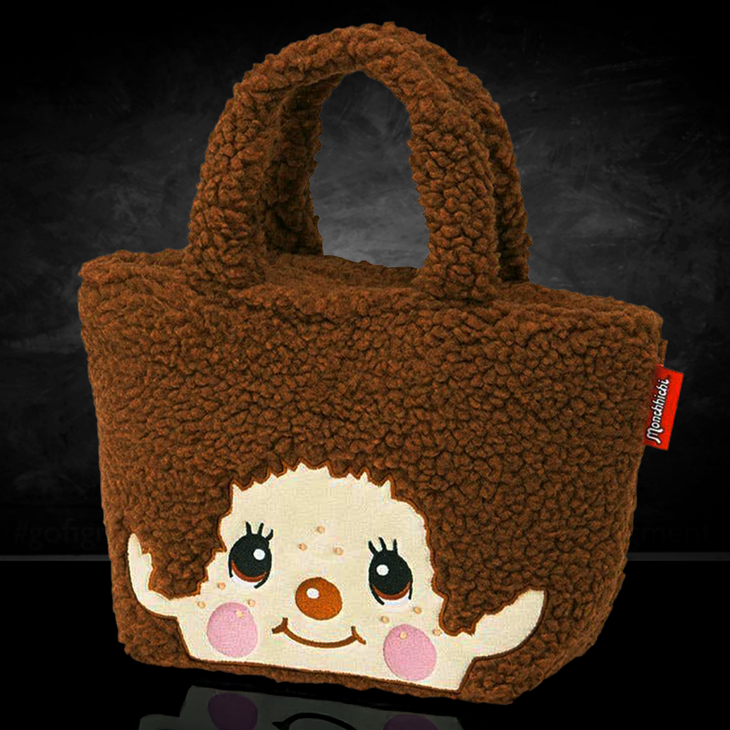 Official Sekiguchi Monchhichi Boa Lunch Bag by K-Wonderland featuring a cozy insulated character design, often searched as a Monchichi tote.