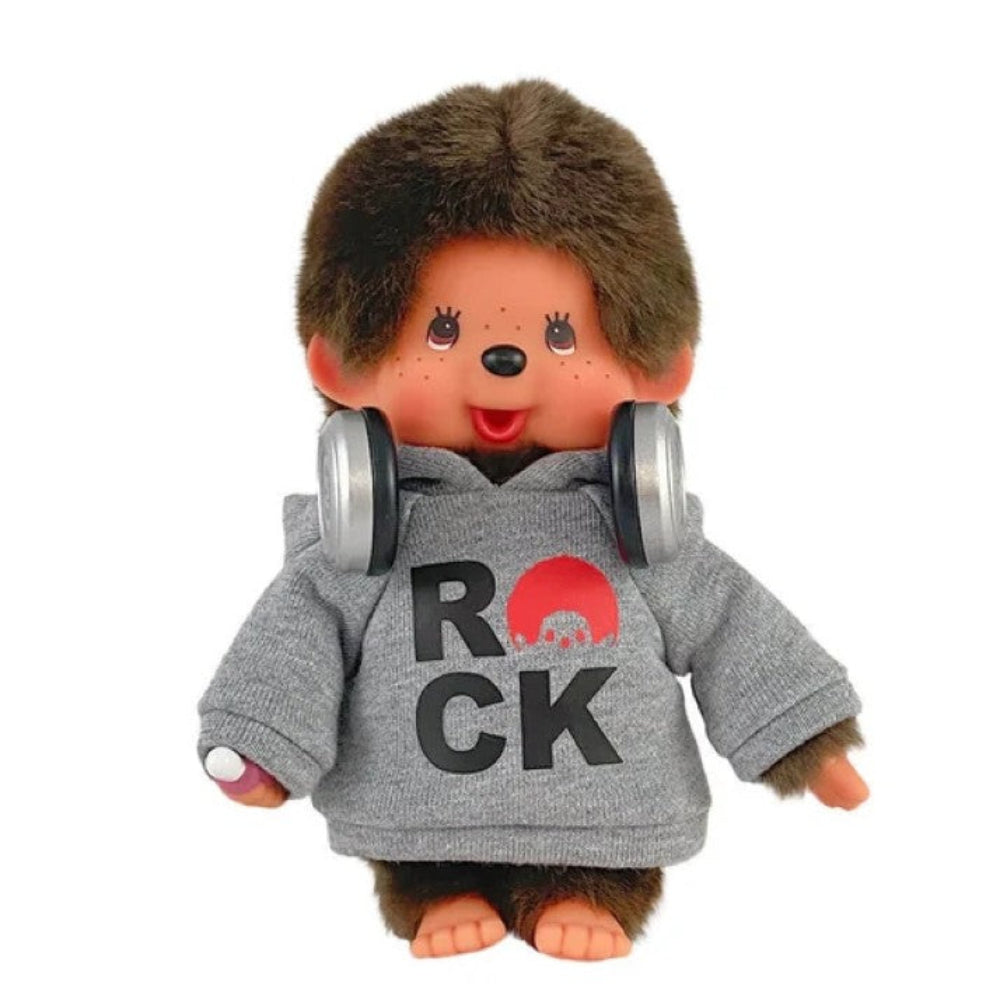 Monchhichi Pop Rockstar in Hoodie Plush 8 Inch Figure with Headphones by Sekiguchi