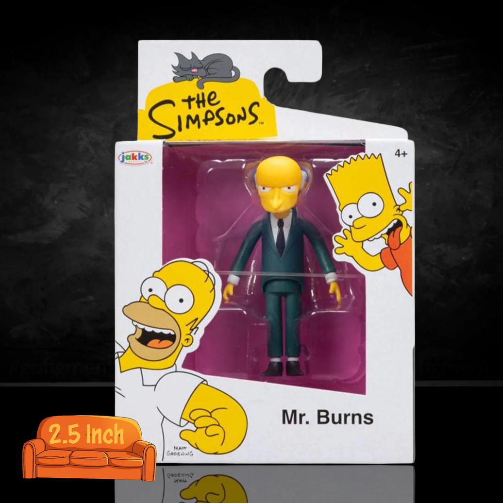 Mr Burns in a Black Suit Simpsons 2.5" Scale Action Figure by Jakks Pacific, new in box collectible toy