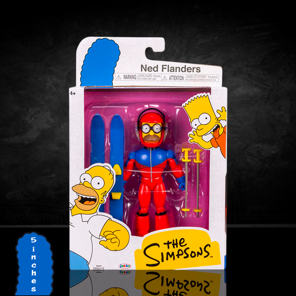 Sexy Ned Flanders in Ski Outfit Action Figure The Simpsons 5in Scale by Jakks Pacific new in box collectible
