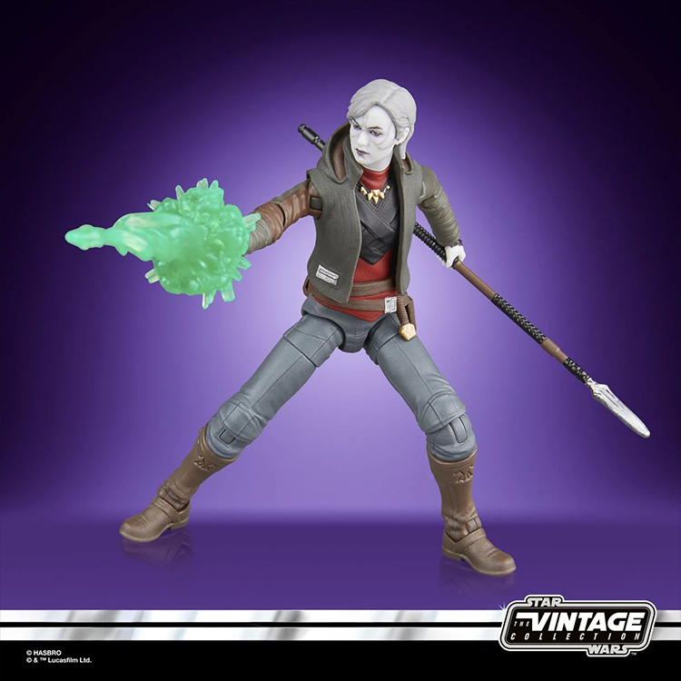 Kenner Star Wars Vintage Collection Nightsister Merrin action figure with spear and green magic effect accessory