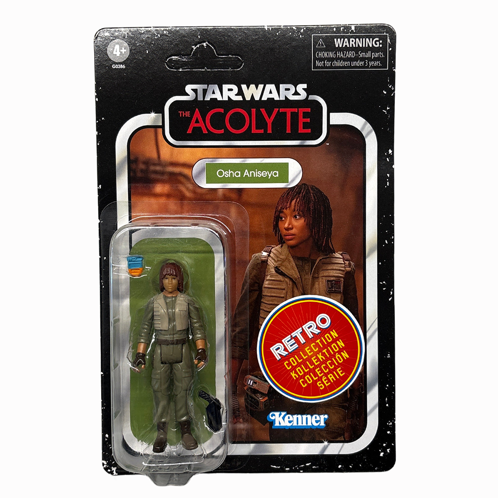 Osha Aniseya Star Wars Retro Collection Action Figure 1:18 Scale Acolyte by Kenner in blister packaging
