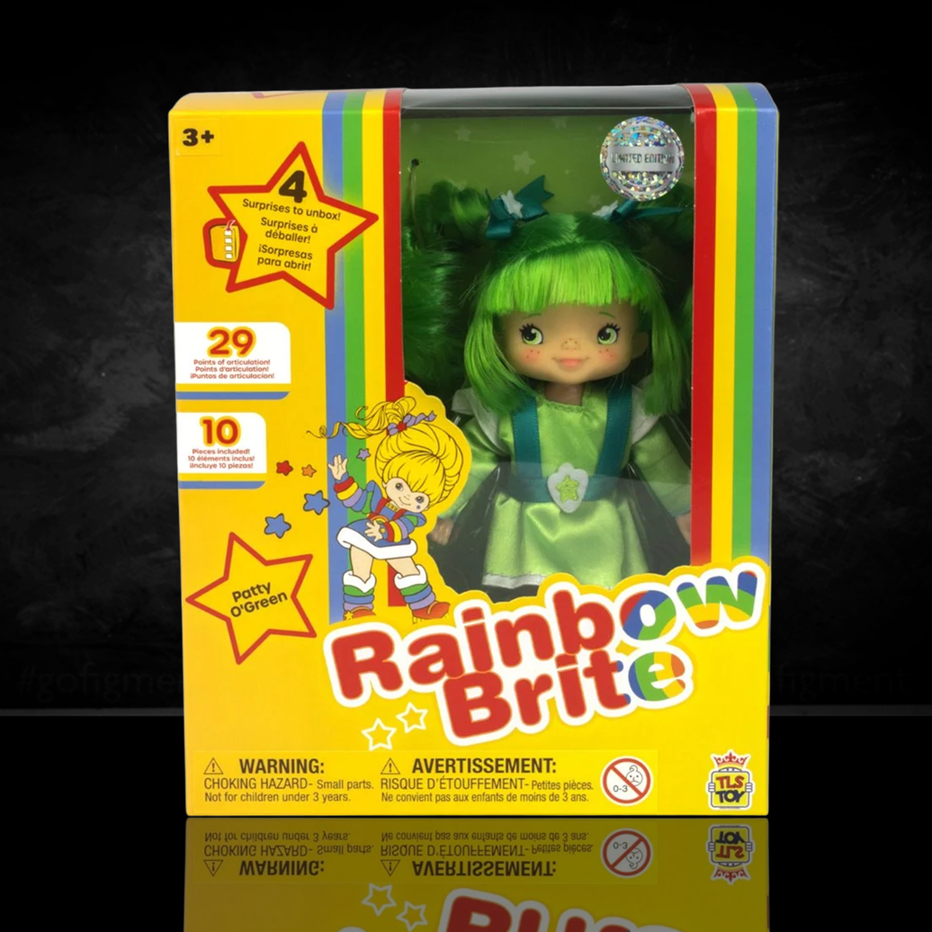 Loyal Subjects Patty O'Green Rainbow Brite 5.5-inch figure with green hairshiny dressand colorful boxed packaging for SDCC 2025