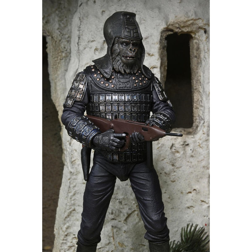 General Ursus Planet of the Apes Legacy Series 7-Inch Scale Action Figure by Neca in detailed armor holding a rifle