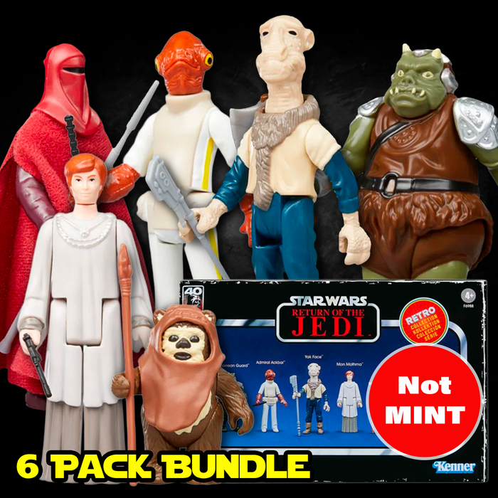 Star Wars Retro Collection ROTJ Figure 6 Pack - Complete Set - Not Mint READ by Kenner with damaged packaging vintage figures