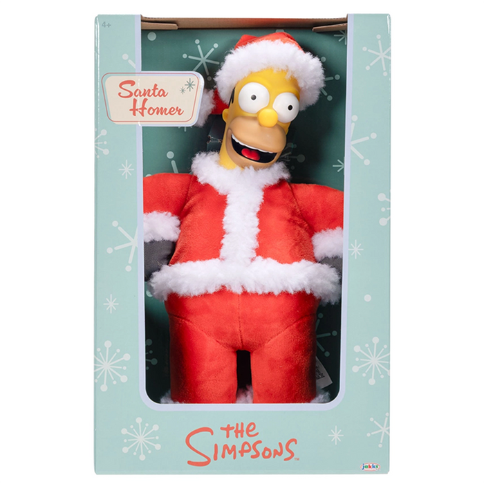 Santa Homer Plush 10" Roto-Plush The Simpsons Holiday Figure Jakks Pacific New in festive red Santa suit