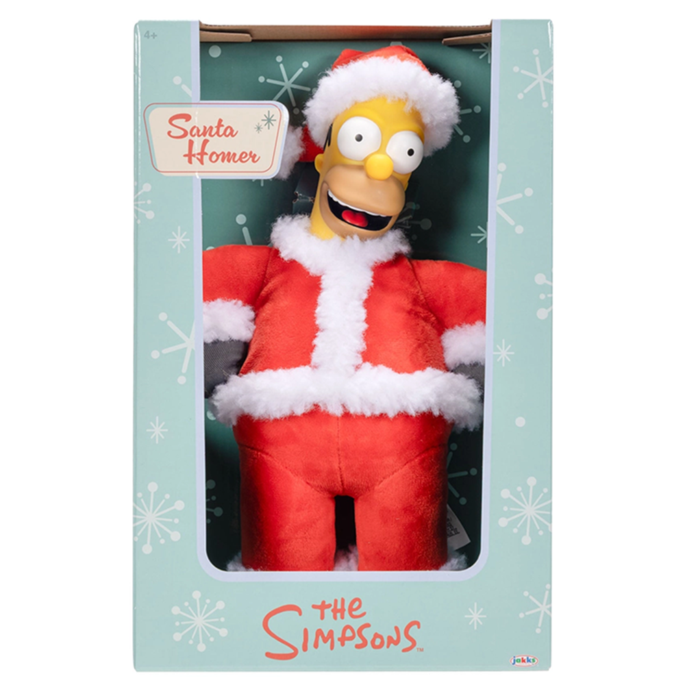 Santa Homer Plush 10" Roto-Plush The Simpsons Holiday Figure Jakks Pacific New in festive red Santa suit