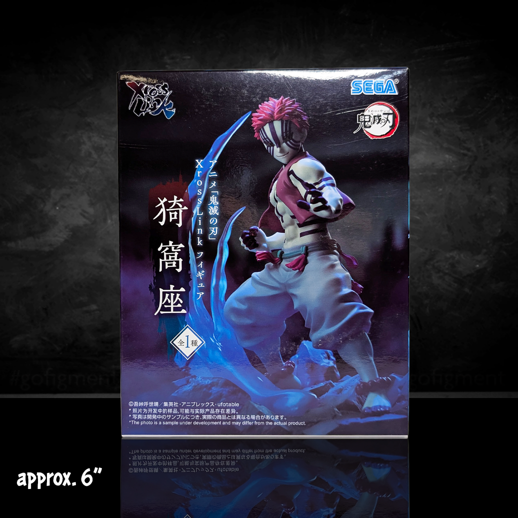 Sega XrossLink Anime Demon Slayer: Akaza Statue - Authentic by Sega new in box with dynamic blue energy effect pose