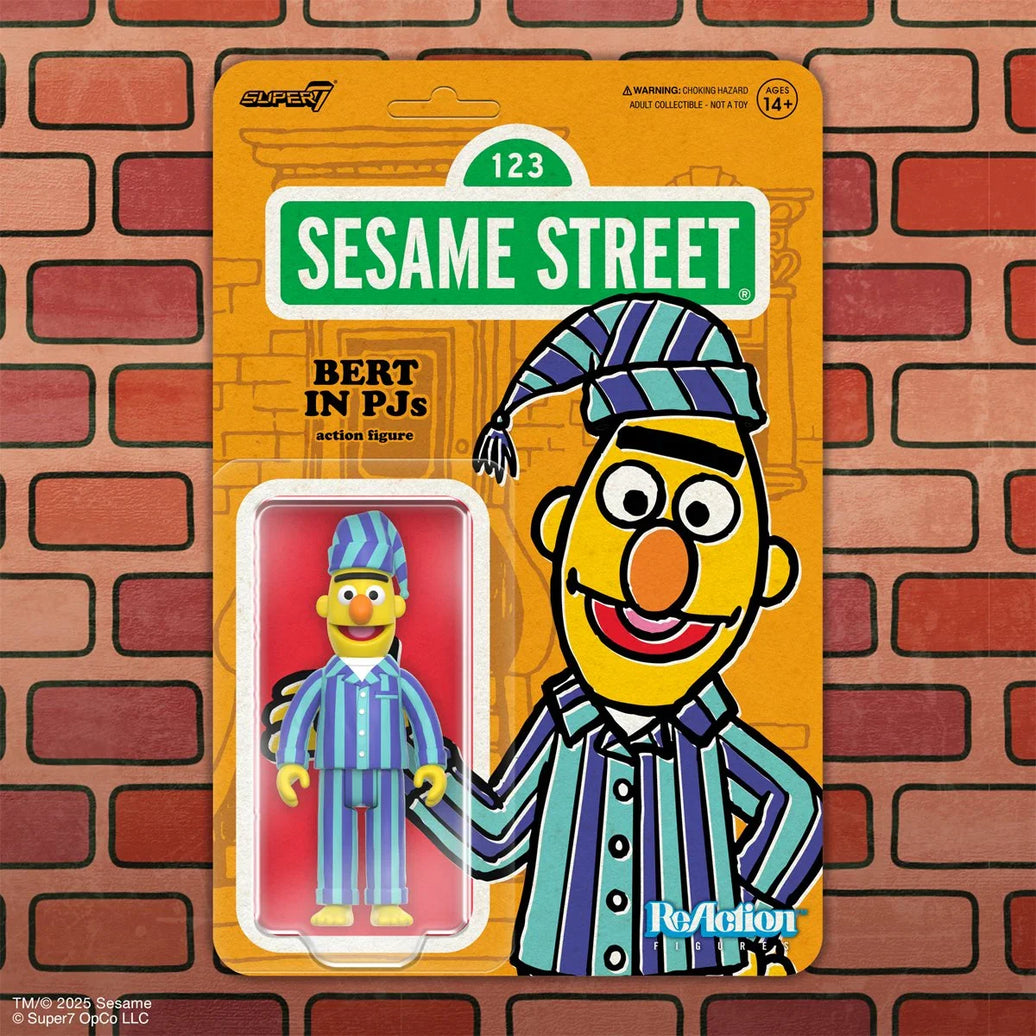 image of Bert in PJs - Sesame Street Action Figure - Super7 Wave 6 3.75 inch