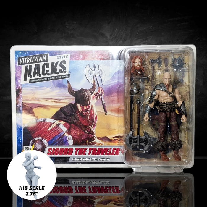 Vitruvian H.A.C.K.S. Action Figure: Sigurd the Unconquerable – Rugged Barbarian Adventurer 1:18 Scale by Boss Fight Studio Llc new in box