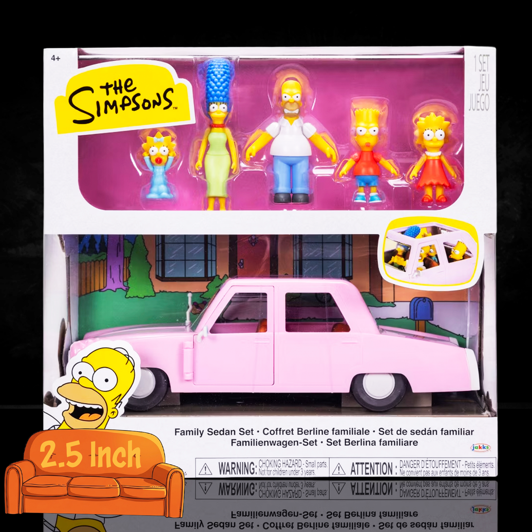 The Simpsons Family Sedan Playset 2.5 inch scale with 5 Figures by Jakks Pacific new in box collectible toys