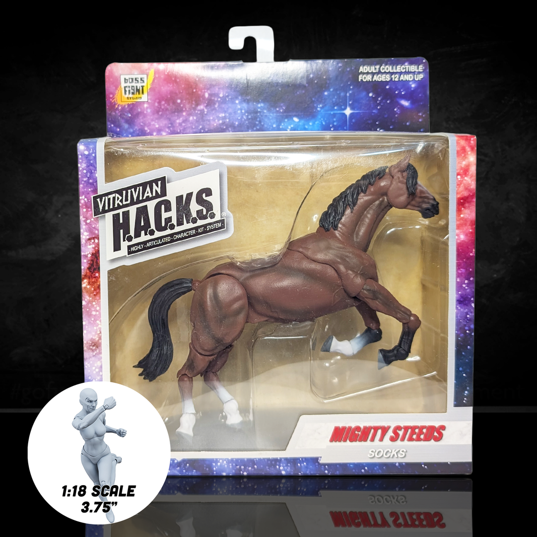 Mighty Steeds Socks the Horse 1:18 Scale Vitruvian HACKS Compatible NIB collectible figure by Boss Fight Studio Llc