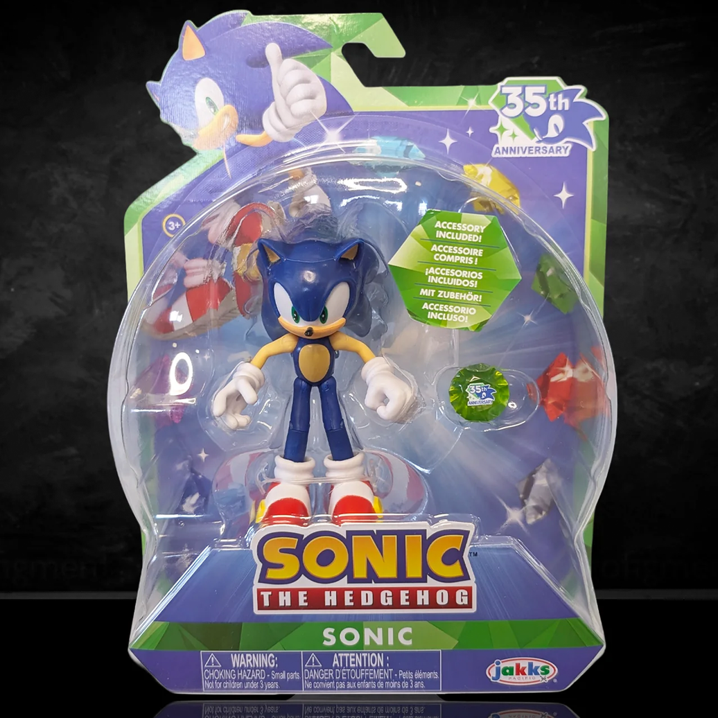 Sonic the Hedgehog Collector's 35th Anniversary Edition Wave 23 Set of 3 Figures by Jakks Pacific with accessory in packaging