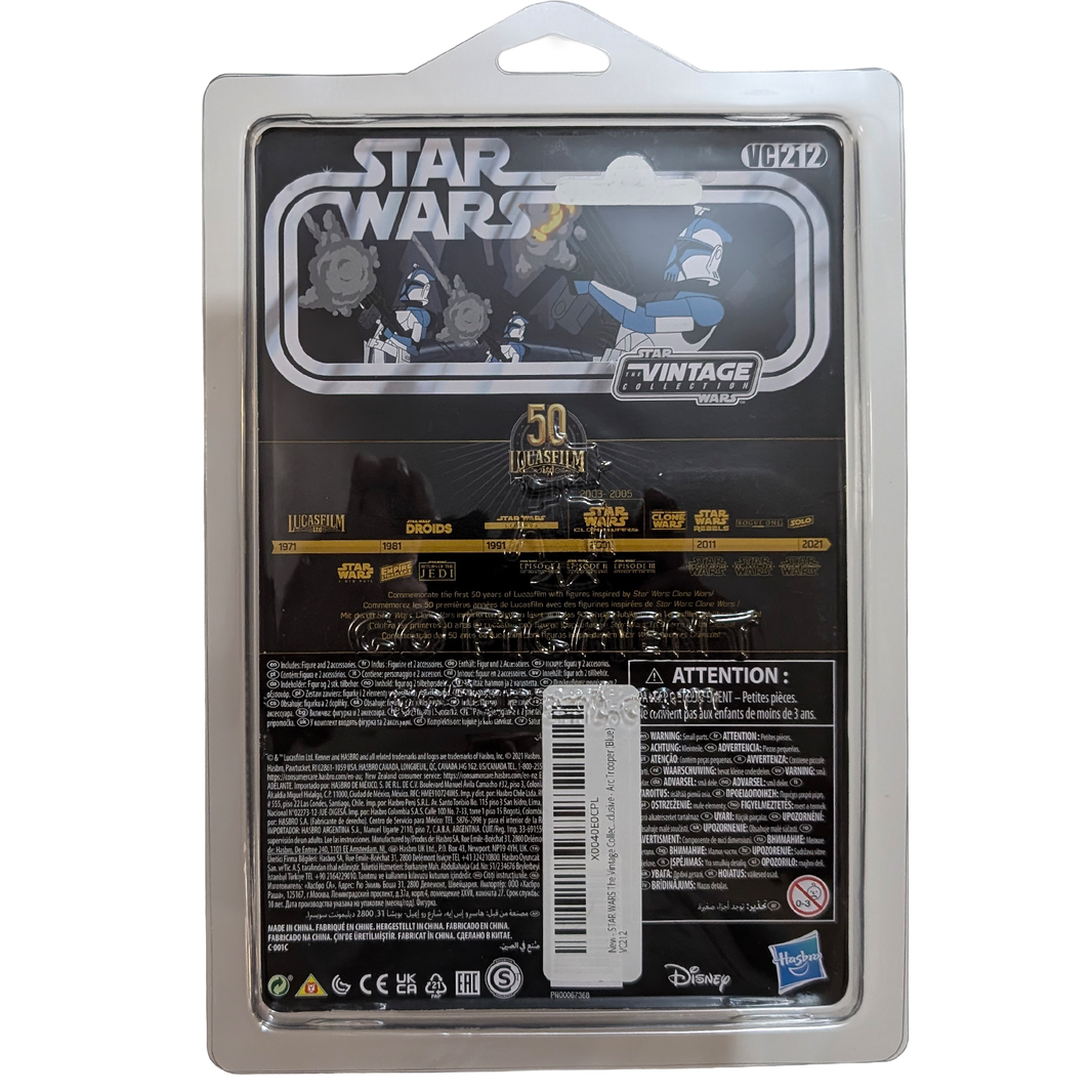 Back of ARC Trooper 1:18 | 3.75" Star Wars The Vintage Collection Action Figure VC-212 in case Kenner