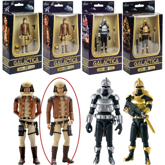 Lieutenant Starbuck Battlestar Galactica 1978 Premium 3.75" Scale action figure by Factory Entertainment in packaging and loose.