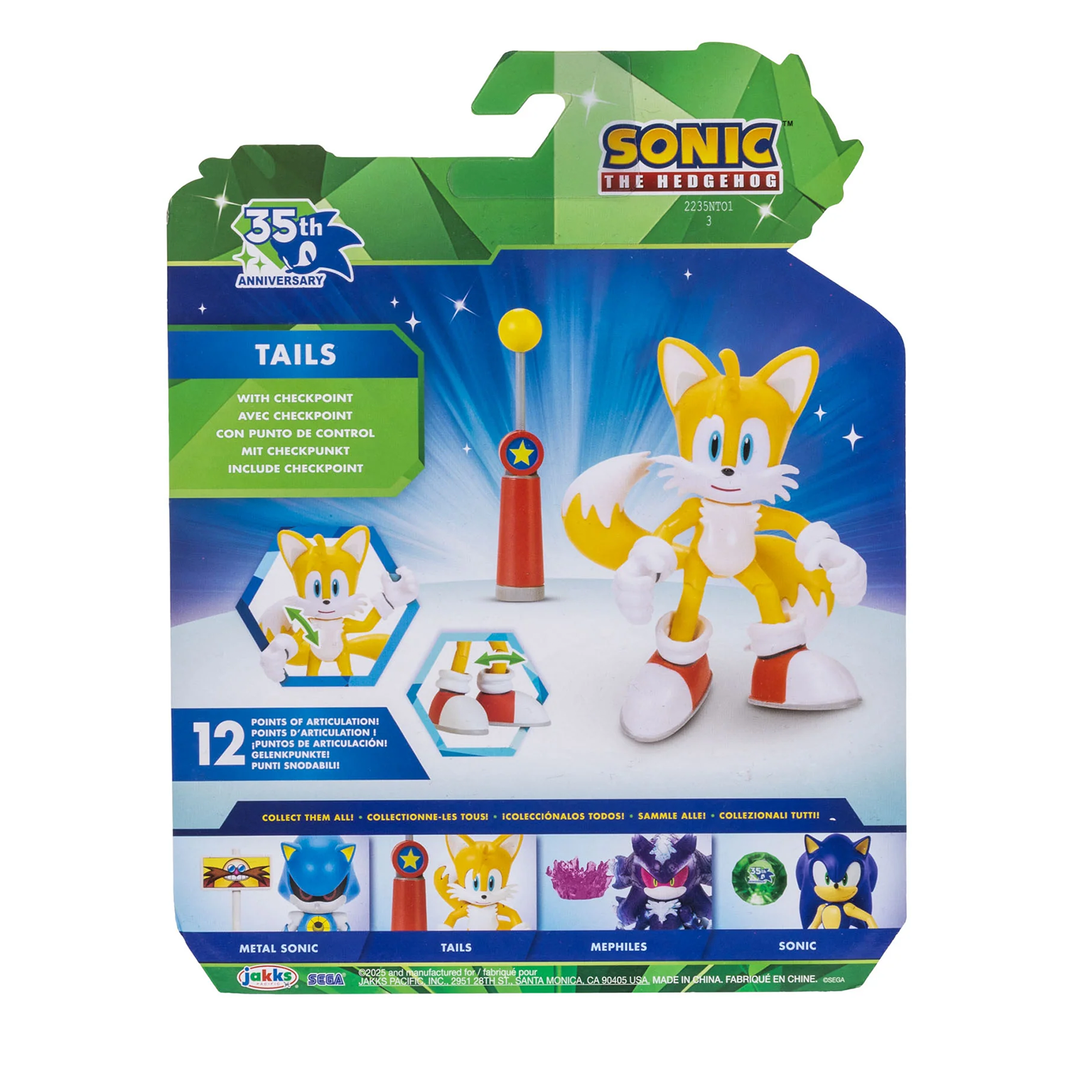 Tails Sonic the Hedgehog Collector's 35th Anniversary Edition Action Figure – 4in Articulated Figure Wave 23 by Jakks Pacific