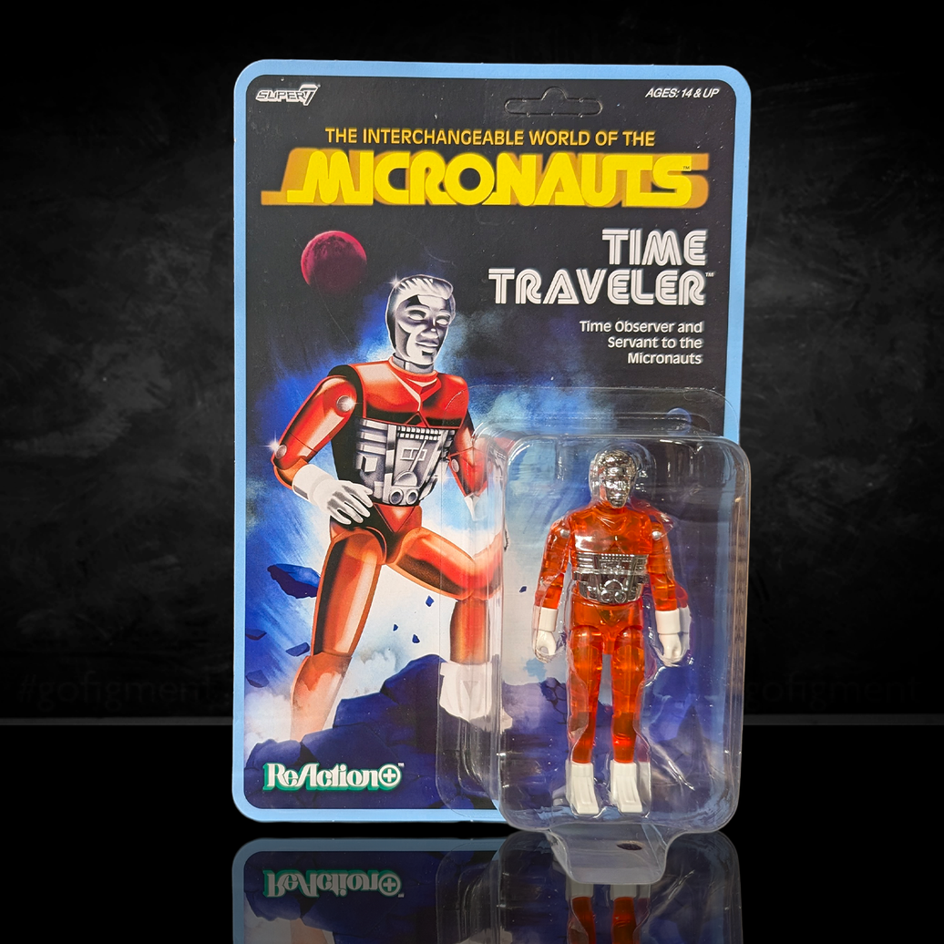 Time Traveler Micronauts Translucent ORANGE Super7 ReAction+ Action Figure new in box collectible 3.75 inch scale