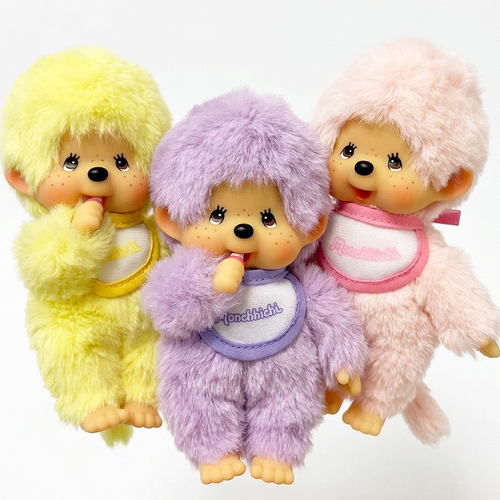 5.5 Monchhichi Pastel Colorss - BUNDLE of 3 Sold as Set featuring three pastel dolls by Go Figment
