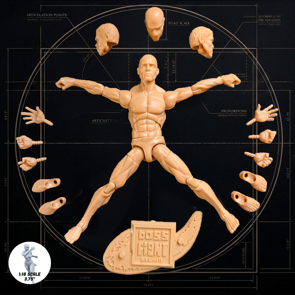 Vitruvian H.A.C.K.S. Character Blanks Champagne Beige Male 1:18 Scale Action Figure new in box by Boss Fight Studio Llc
