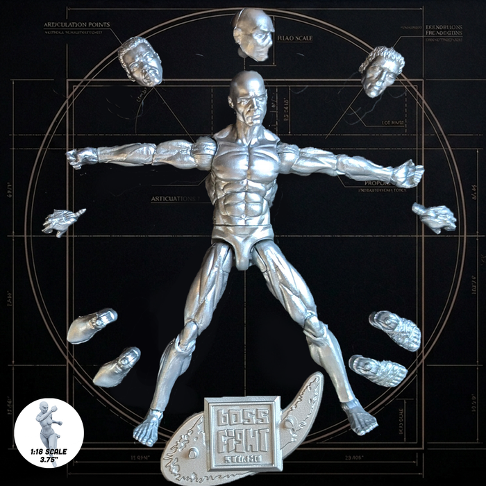 Vitruvian H.A.C.K.S. Character Blanks Chrome Male 1:18 Scale Action Figure new in box by Boss Fight Studio Llc