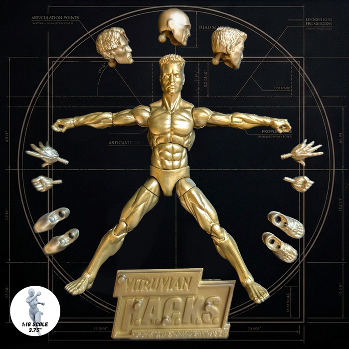 Gold Male Blank - Vitruvian H.A.C.K.S. 10th Anniversary Action Figure by Boss Fight Studio Llc new in box collectible