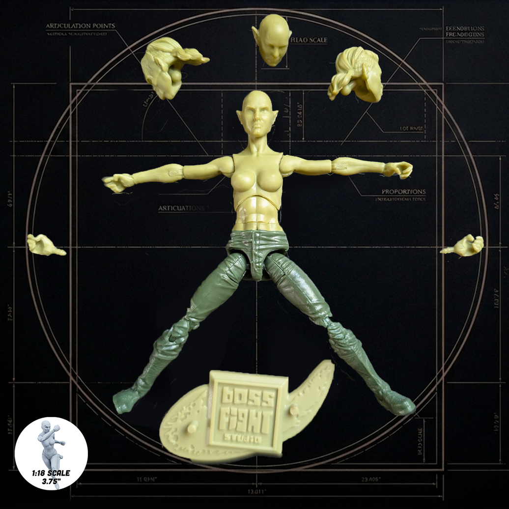 Vitruvian H.A.C.K.S. Fantasy Character Blanks Green Female Orc 1:18 Scale Action Figure new in box by Boss Fight Studio Llc