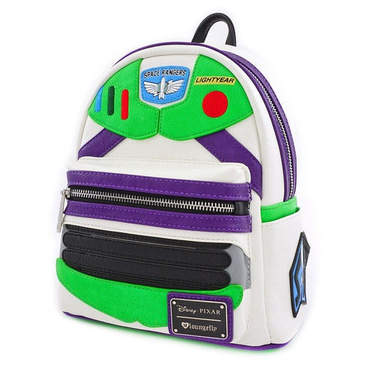 Buzz Lightyear Toy Story Loungefly Character Mini Backpack New with Tags featuring Space Ranger badge and green, purple accents