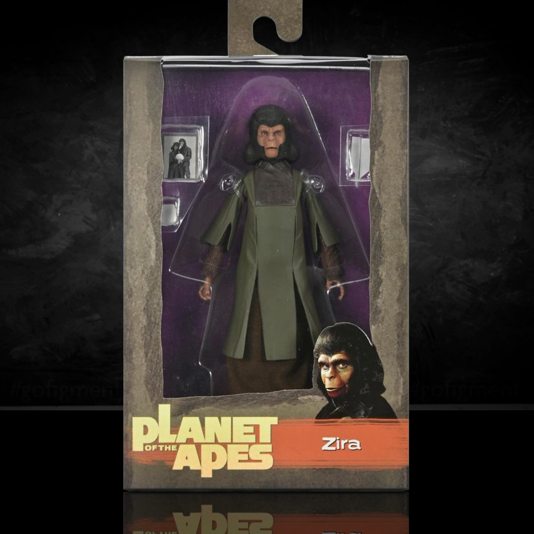 Zira Planet of the Apes Legacy Series 7-Inch Scale Action Figure by Neca in original packaging with detailed accessories