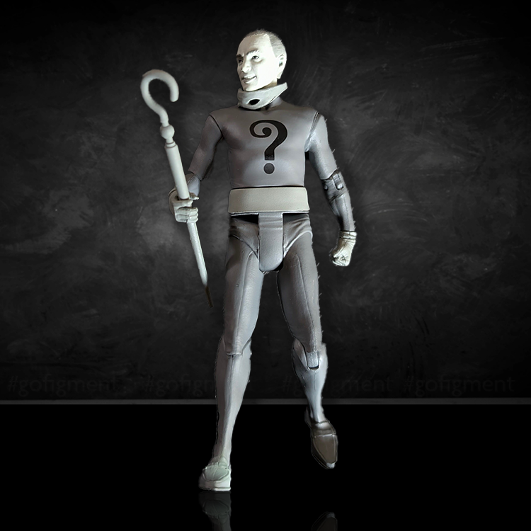 The Riddler Black and White Batman '66 LOOSE 1/12 Scale Action Figure image 0