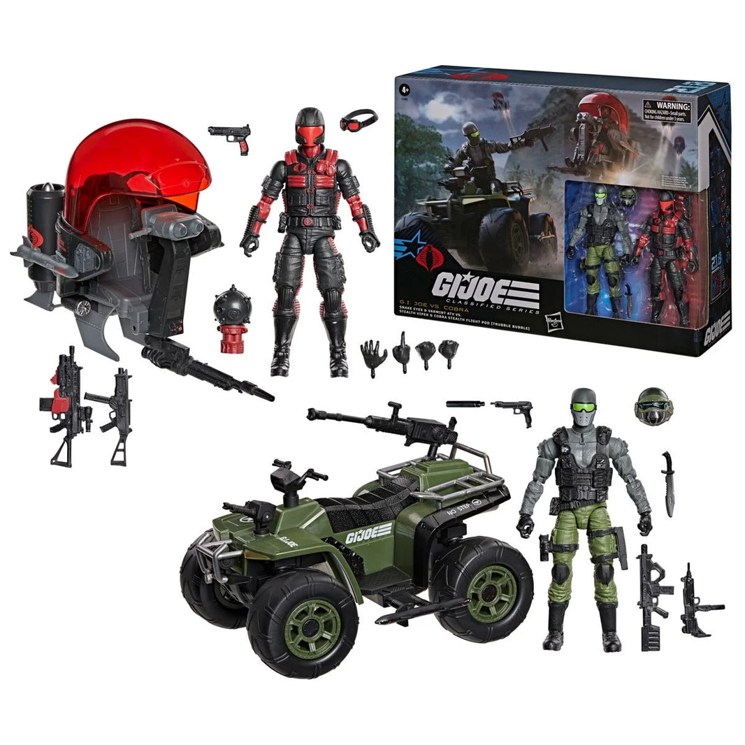Snake Eyes 6" Hasbro G.I. Joe Classified Varmint ATV & Stealth Pod Set with figures and accessories