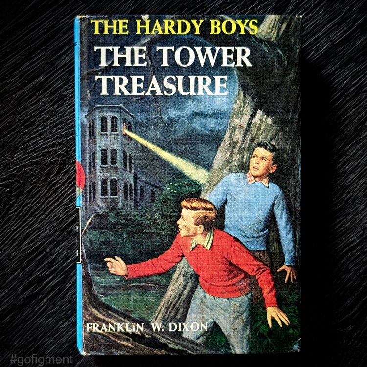 01 The Tower Treasure (1959): Vintage Hardy Boys Book Blue-Back image 0