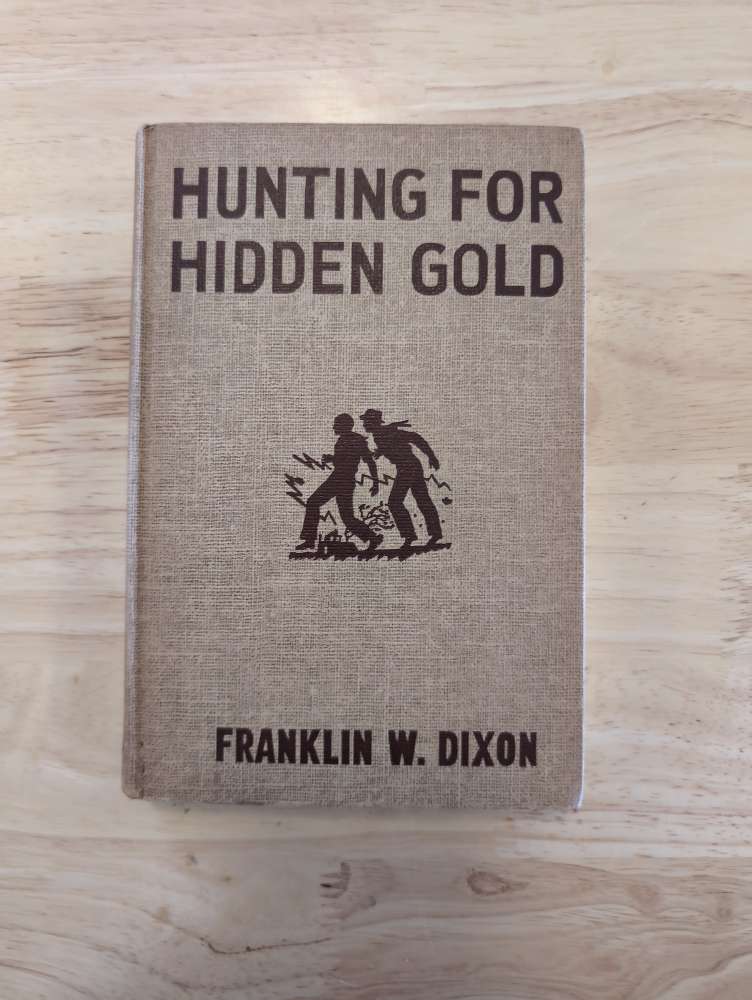 05 Hunting for Hidden Gold (1928): Vintage Hardy Boys Book Brown Back image 0