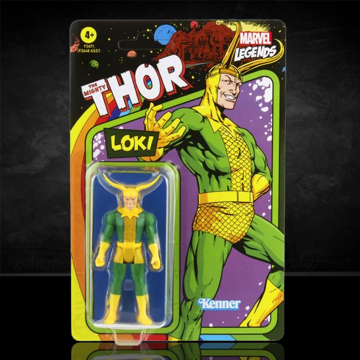 The Mighty Thor Loki Marvel Legends Retro Collection 3.75" Action Figure image 0