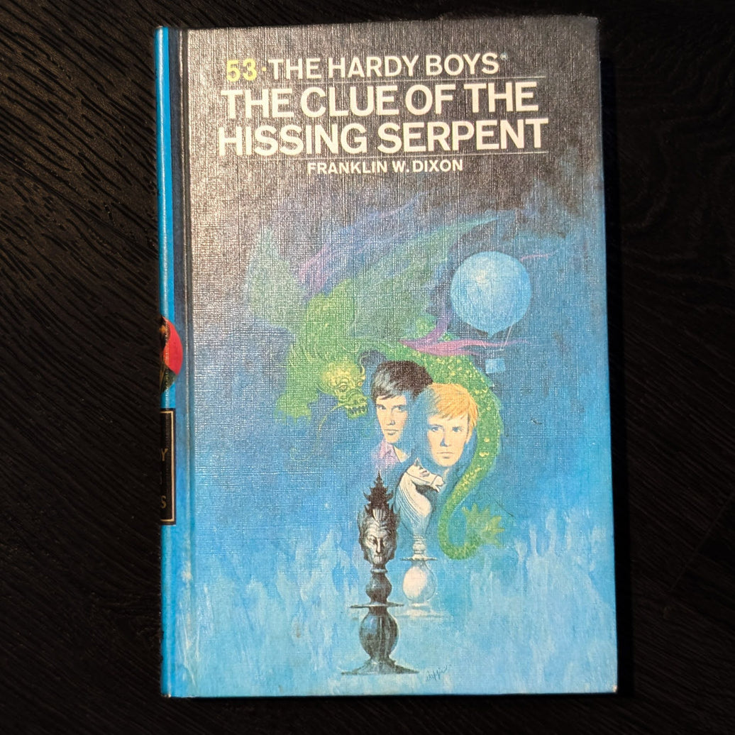 53 The Clue of the Hissing Serpent (1974-YN): Hardy Boys Book Blue Back image 0