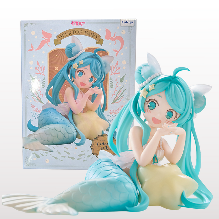 Hatsune Miku Desktop Fairy Mermaid Princess Figure 6.3" by Furyo with teal hair and pastel mermaid tail pose