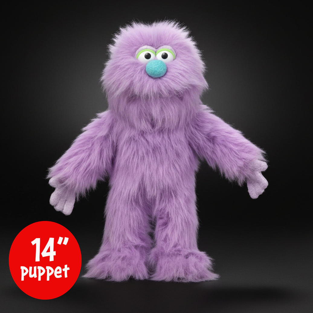 Silly Puppets Gumboil Purple Monster Puppet - 14" Furry Puppet with Movable Mouth, Hands by Silly Puppets new condition