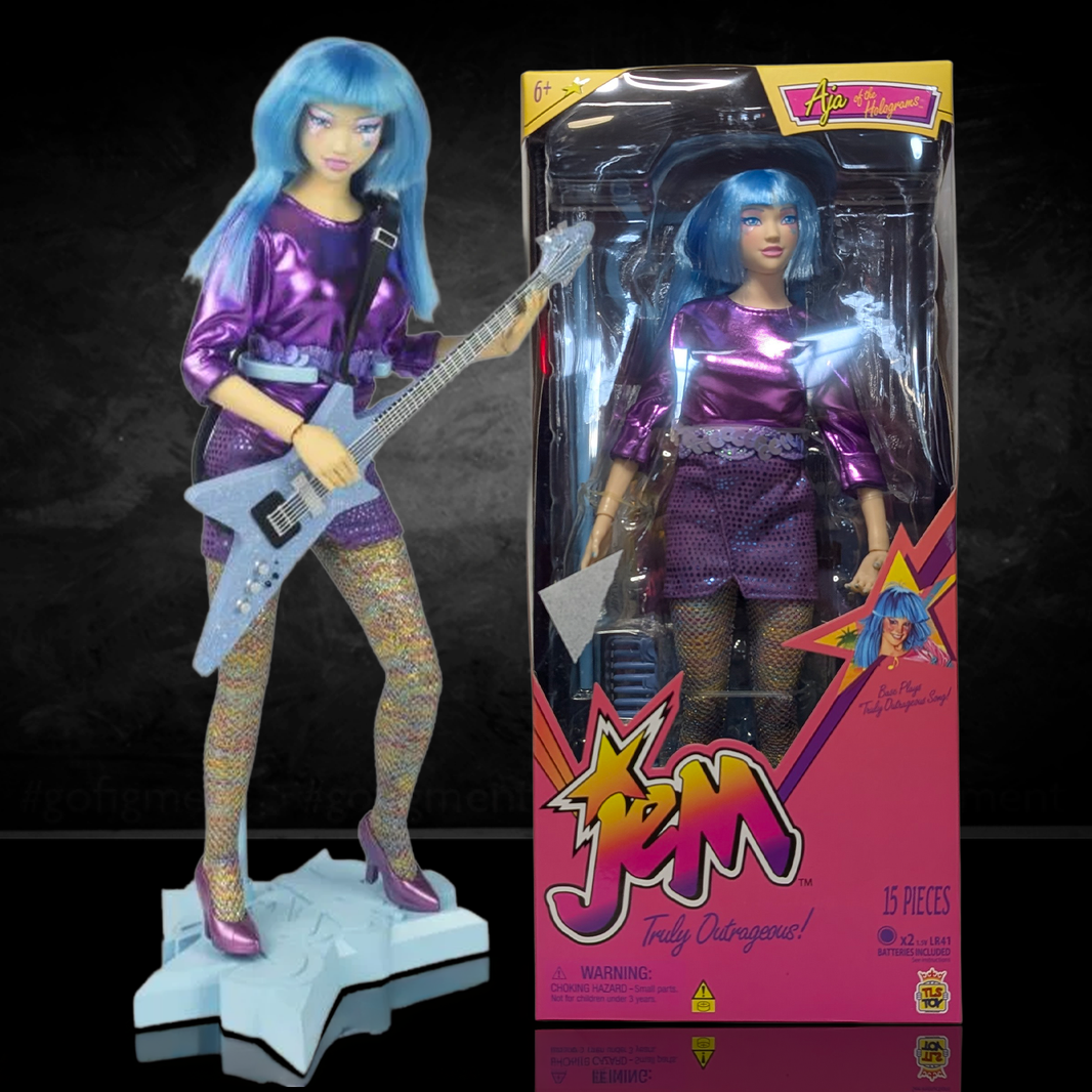 Jem and the Holograms Aja Leith 12-Inch Fashion Doll The Loyal Subjects 2025 new in box with guitar and metallic purple outfit