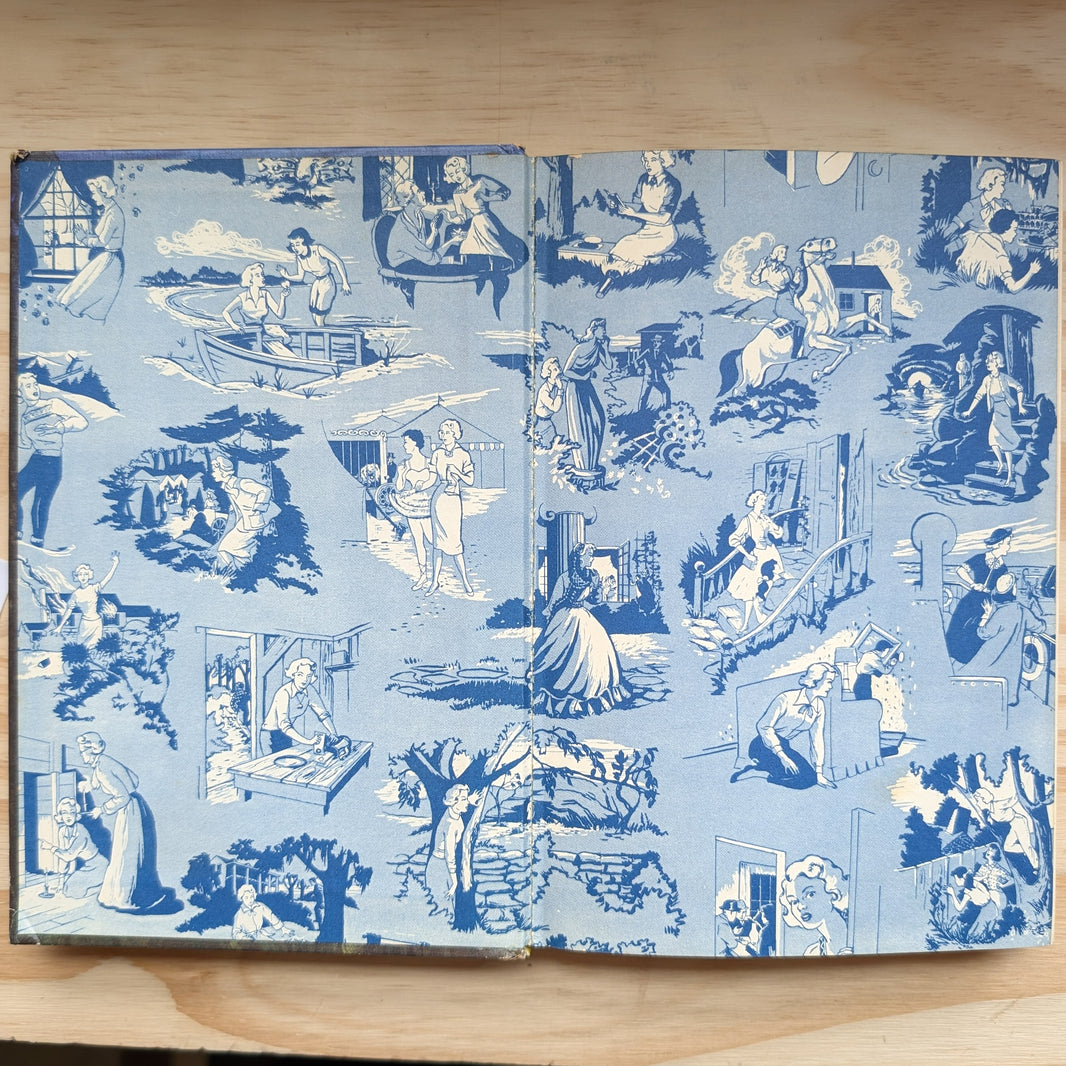 1 The Secret of the Old Clock Nancy Drew Mystery Books -1959 (be) vintage book endpapers by Grosset & Dunlp, Inc.