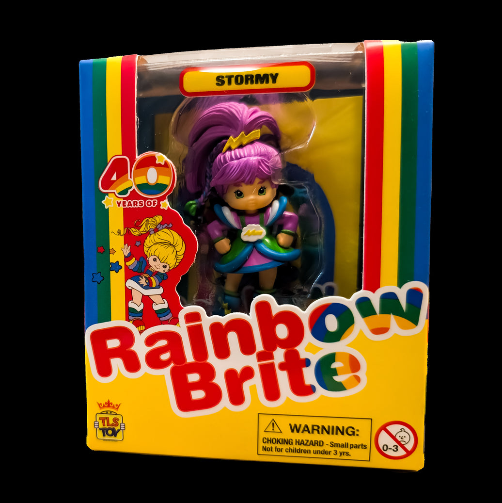 2.5 inch Loyal Subjects Stormy collectible figure in colorful Rainbow Brite 40 Years packaging box