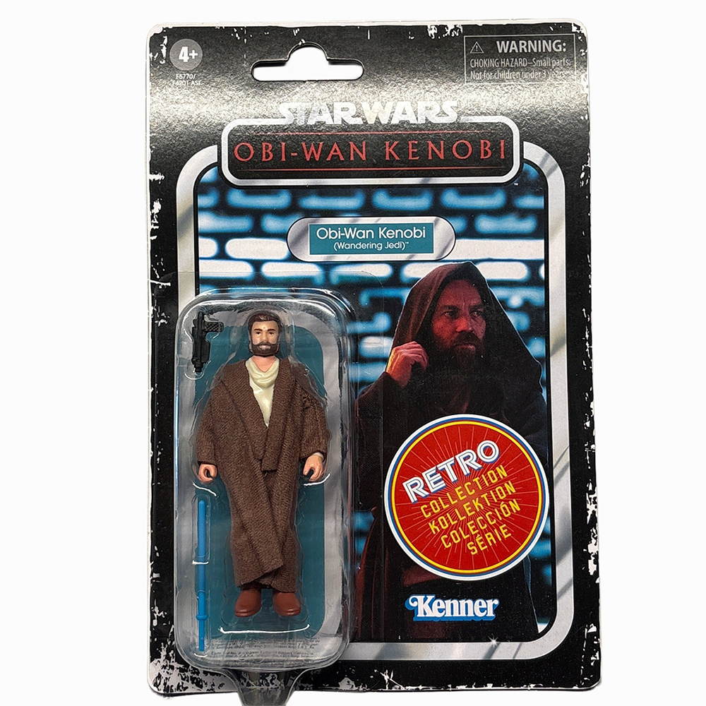 Wandering Jedi Star Wars Retro Collection Action Figure in case Obi-Wan by Kenner in retro carded packaging
