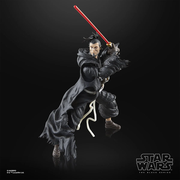 Hasbro Star Wars Black Series The Ronin 6-inch action figure in dynamic pose with red lightsaber on black background