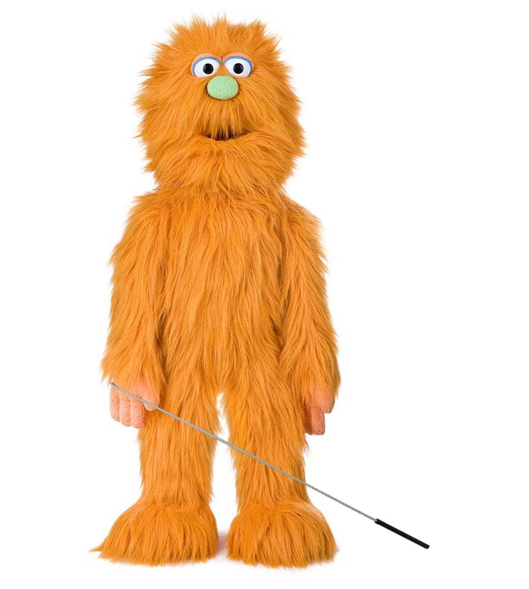 Orange furry costume with a wand on a white background