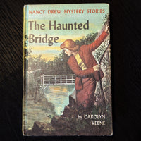 15 The Haunted Bridge Nancy Drew Mystery Book -1937 Blue Endpages