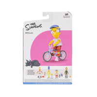 Jakks Pacific The Simpsons Milhouse with bicycle 5 inch action figure Wave 3 packaging back view